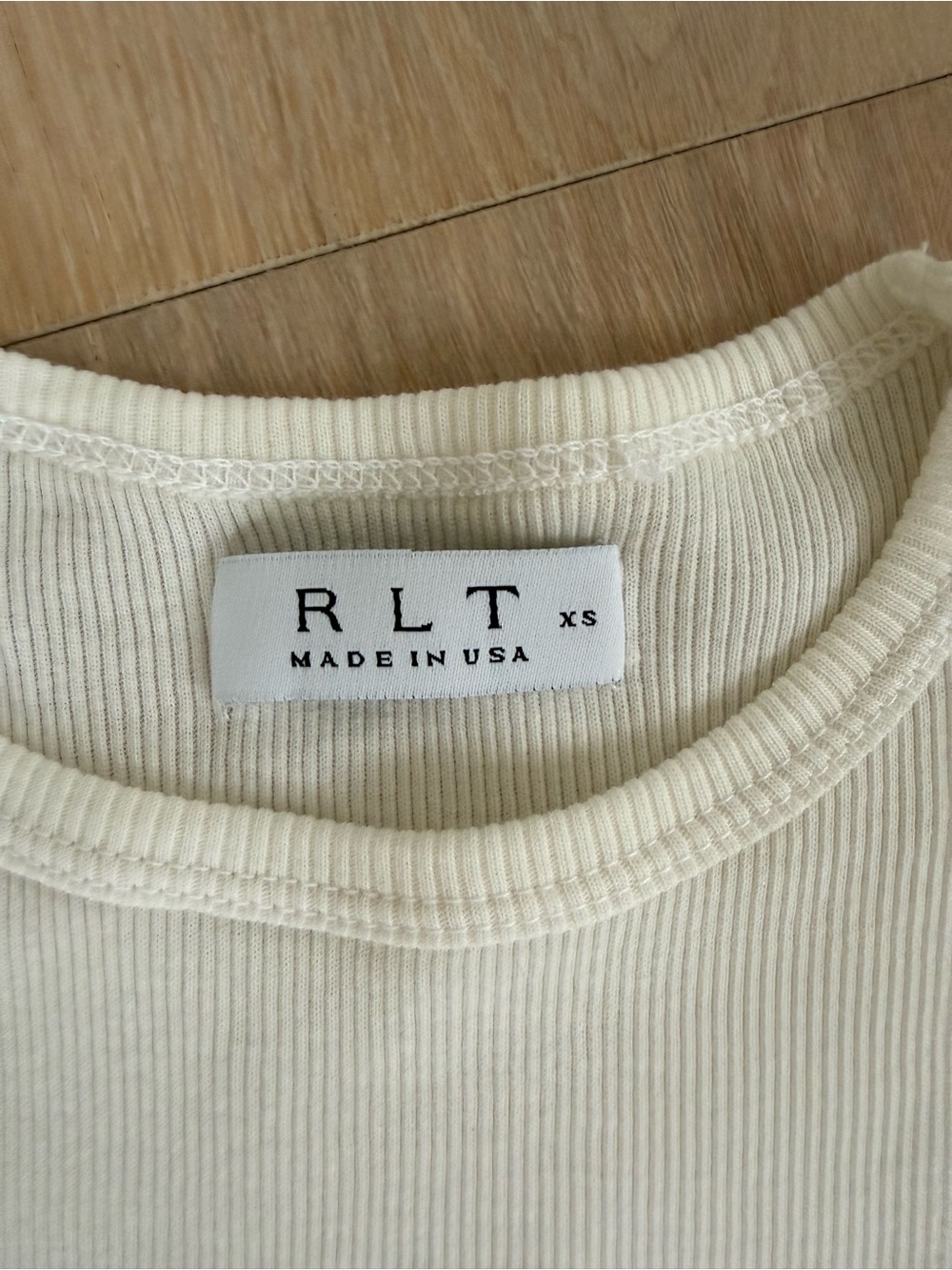 RLT Ribbed White Tee - Picture 2 of 3